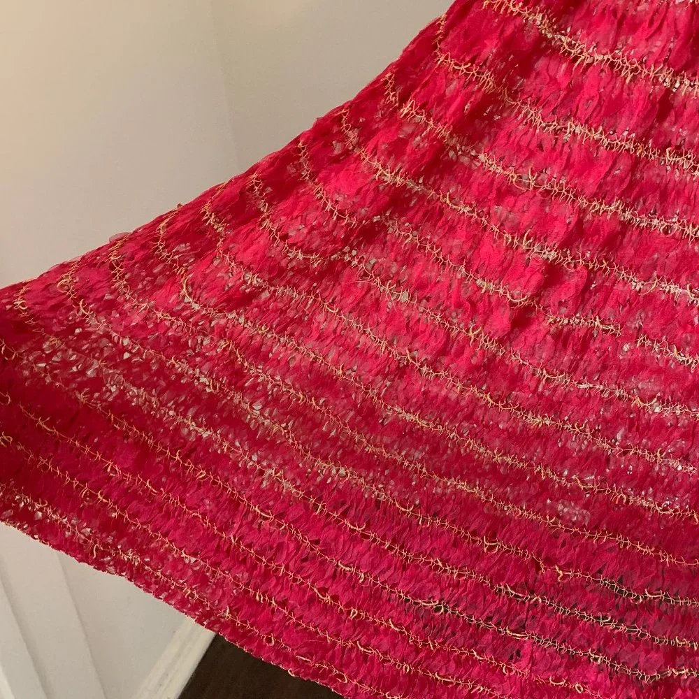 1950s Raspberry Ribbon Dress - Picture 3 of 6